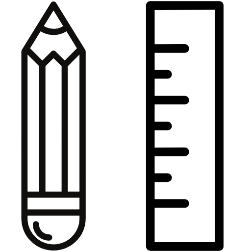 branding icon with a Pencil and ruler